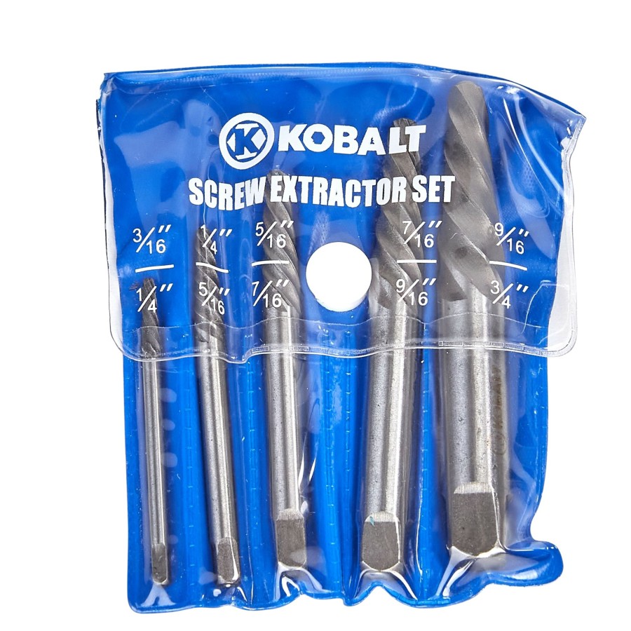 Power Tool Accessories * | Outlet Kobalt Screw Extractors & Sets 5-Piece 5-In Steel Screw Extractor Set