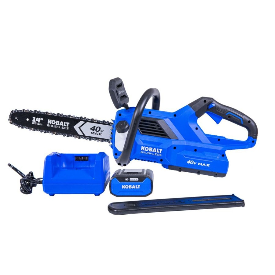 Outdoor Tools & Equipment * | Buy Kobalt Cordless Electric Chainsaws Gen4 40-Volt 14-In Brushless Cordless Electric Chainsaw 4 Ah (Battery & Charger Included)