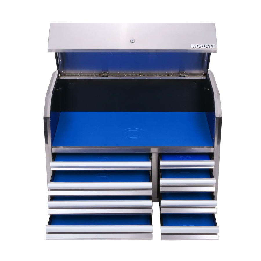 Tool Storage & Work Benches * | Brand New Kobalt Top Tool Chests 3000 Series 41-In W X 26.1-In H 8-Drawer Stainless Steel Tool Chest (Stainless Steel)