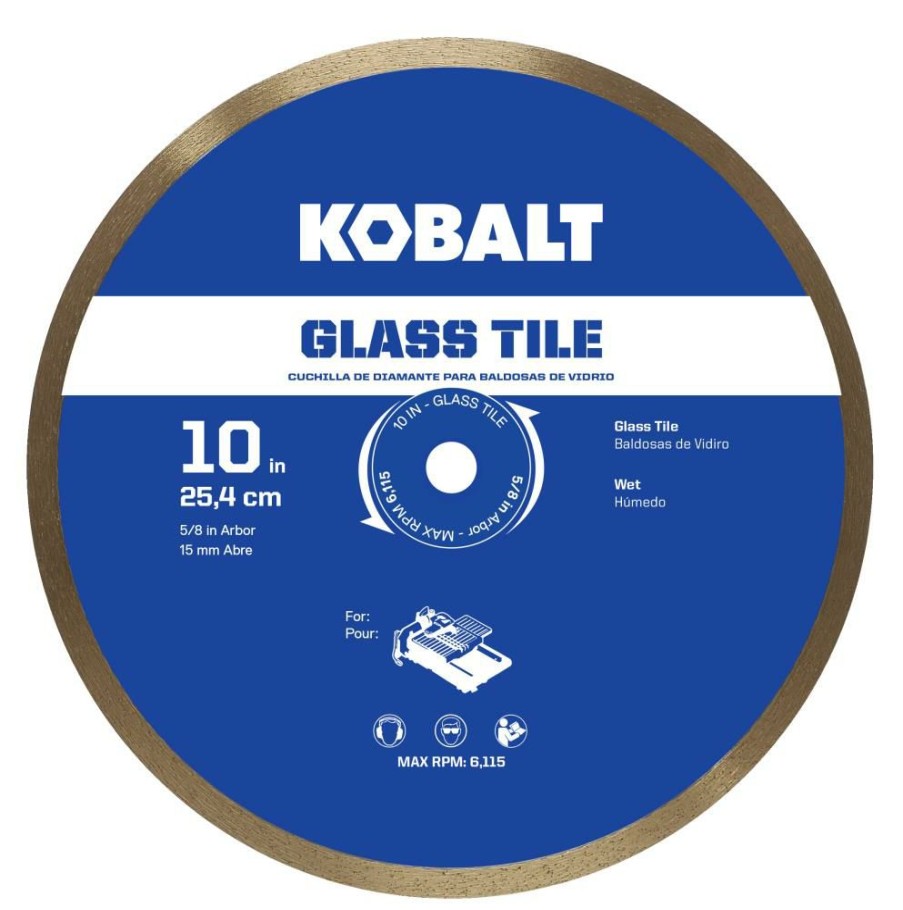 Power Tool Accessories * | Best Pirce Kobalt Diamond Saw Blades 10-In Wet Glass Diamond Saw Blade