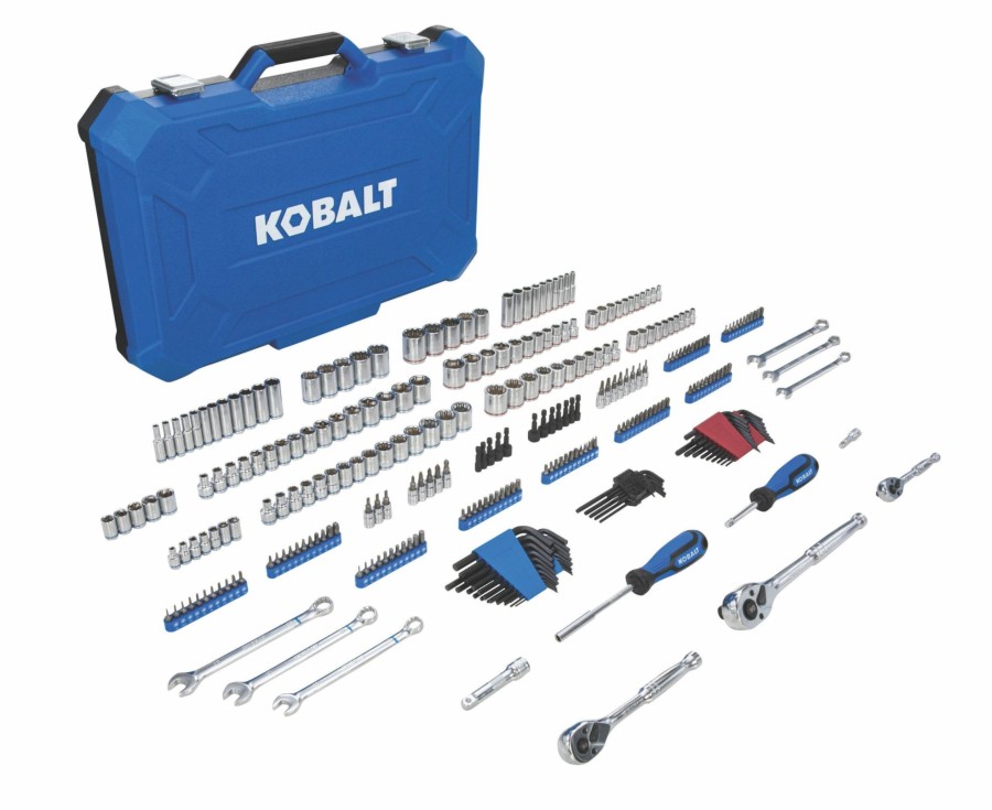 Hand Tools * | Top 10 Kobalt Mechanics Tool Sets 309-Piece Standard (Sae) And Metric Combination Polished Chrome Mechanics Tool Set (1/4-In; 3/8-In)