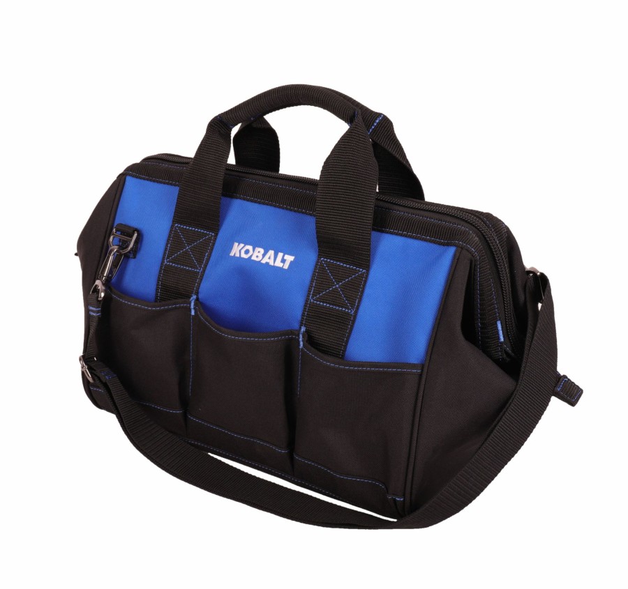 Tool Storage & Work Benches * | Best Reviews Of Kobalt Tool Bags Blue Black Polyester 15-In Tool Bag