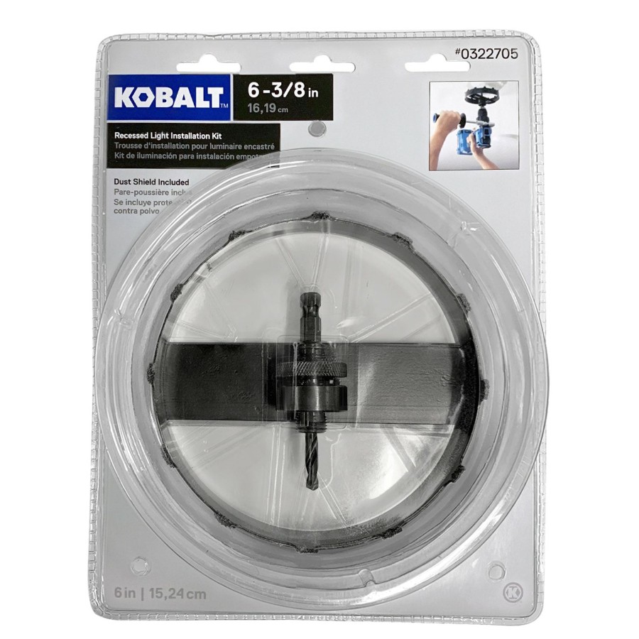 Power Tool Accessories * | Best Reviews Of Kobalt Hole Saws & Kits 6-3/8-In Carbide-Grit Arbored Recessed Lighting Hole Saw